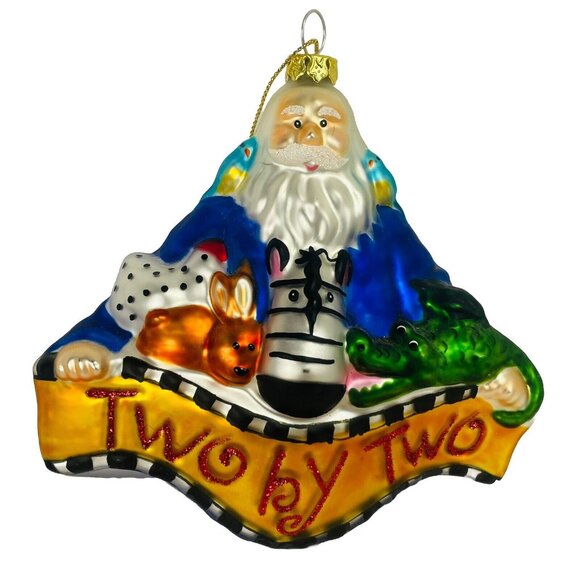 Noah’s Ark Two by Two MERCURY GLASS CHRISTMAS Tree Animal ORNAMENT Arc - Picture 1 of 8